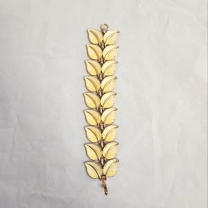 Vintage Ombre Textured Yellow Leaves Statement Bracelet